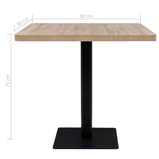 Helloshop26 - Table haute mange debout bar bistrot MDF et acier carré 80 x 80 cm chêne beige - Image 5
