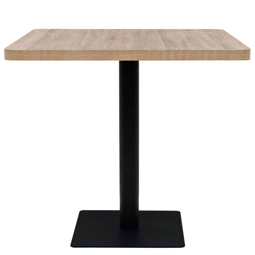 Helloshop26 - Table haute mange debout bar bistrot MDF et acier carré 80 x 80 cm chêne beige - Image 2