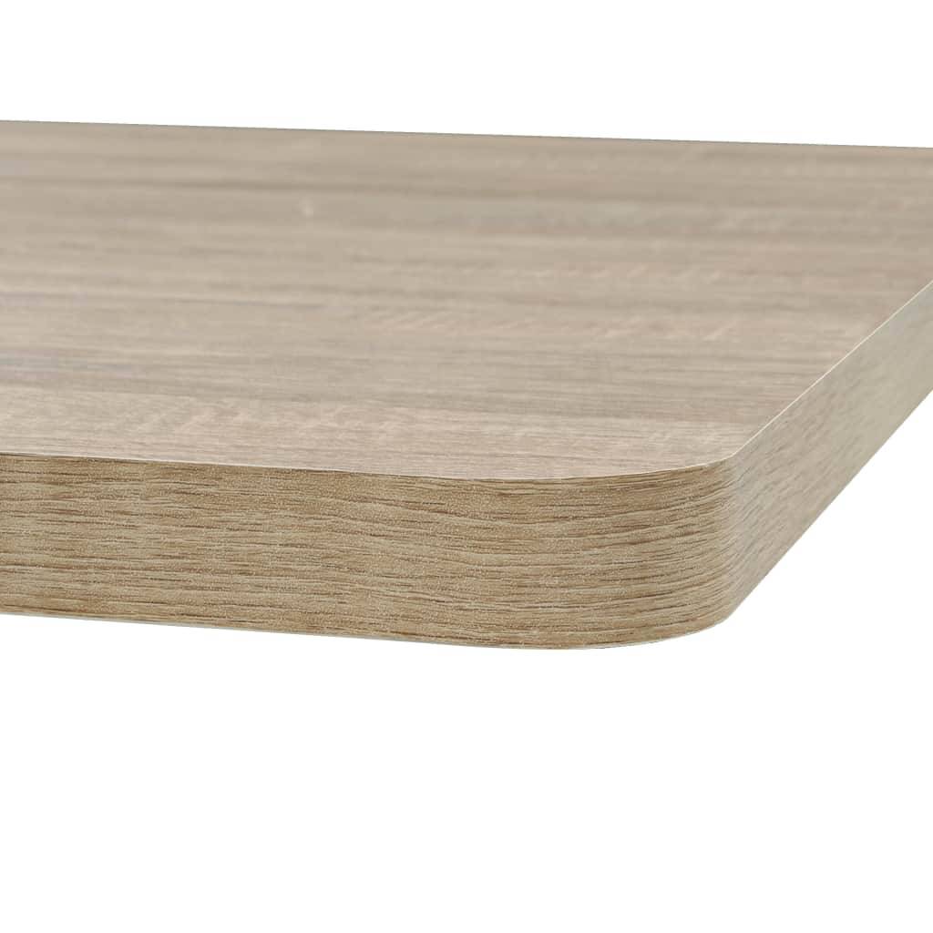 Helloshop26 - Table haute mange debout bar bistrot MDF et acier carré 80 x 80 cm chêne beige - Image 4