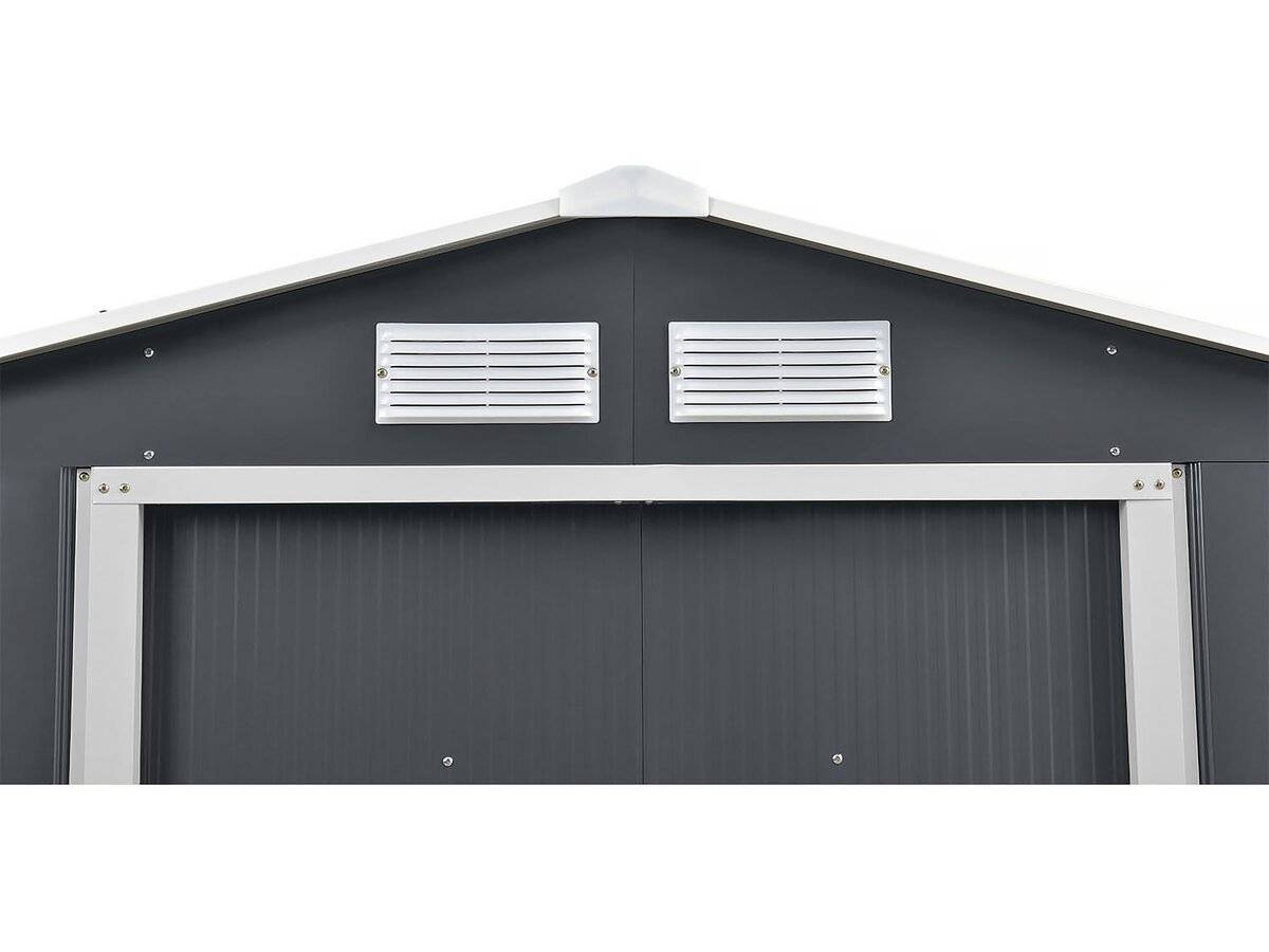 Abri De Jardin Métal - "vegas"- 15 M² Avec Gouttière Et Récupérateur D'eau - Gris -habitat Et Jardin - Image 6