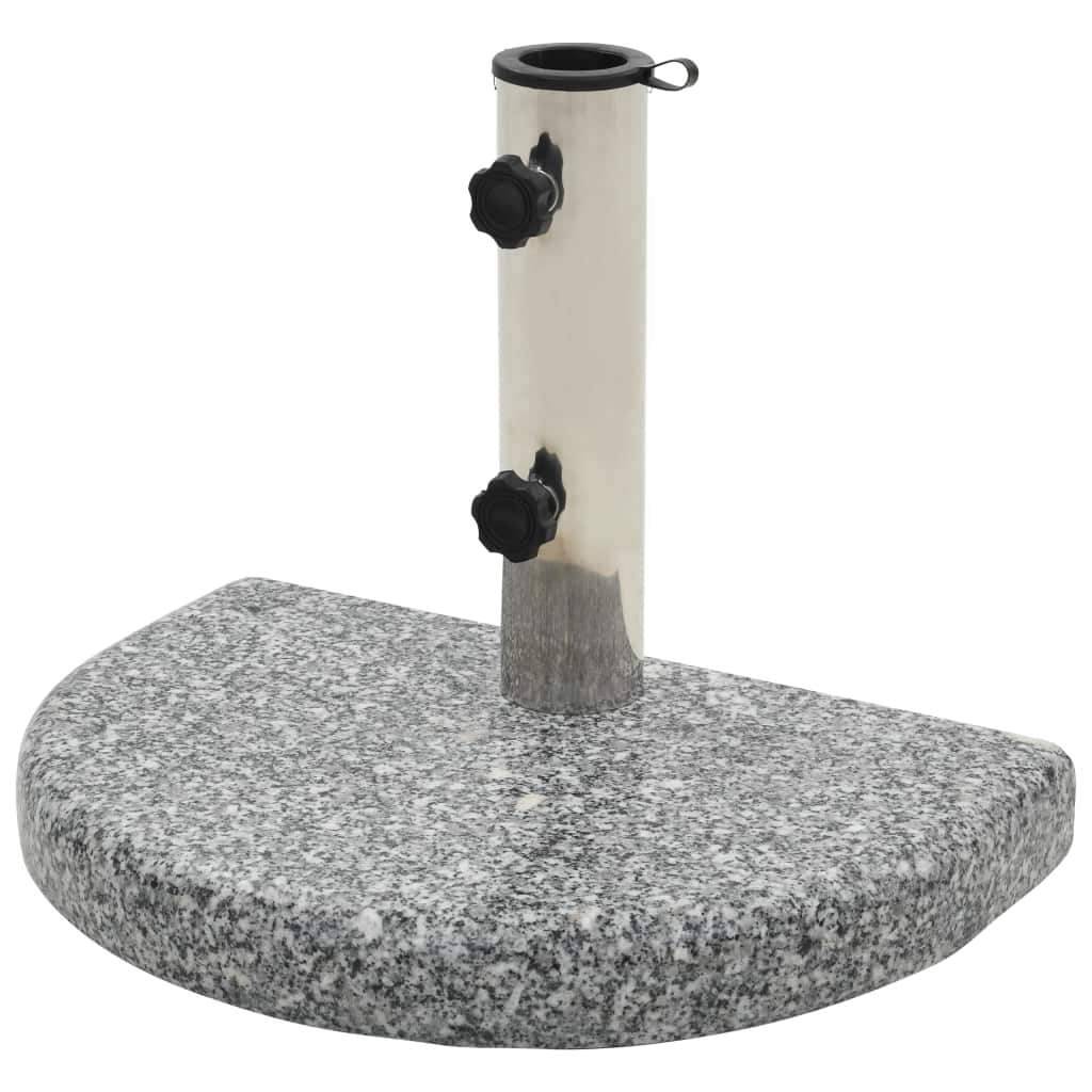 Helloshop26 - Pied base socle de parasol granite demi cercle 10 kg gris - Image 1