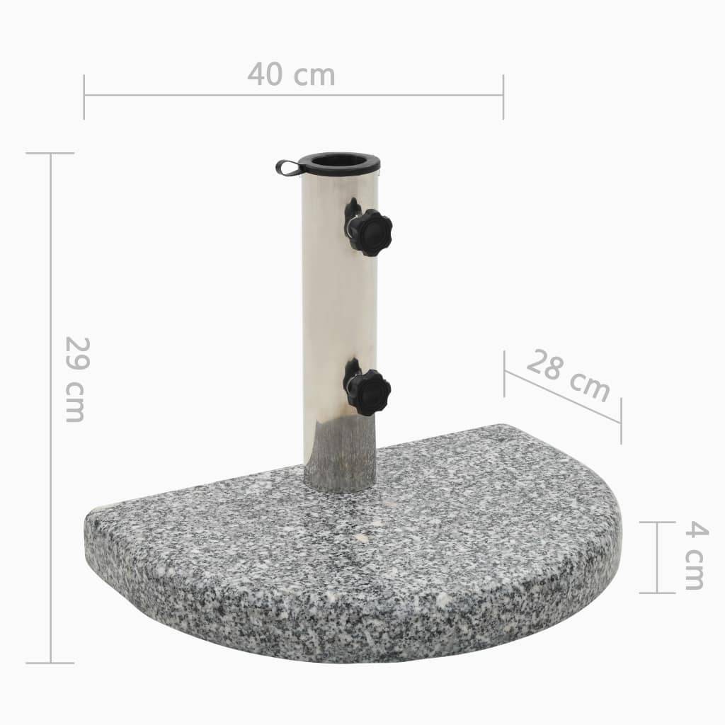 Helloshop26 - Pied base socle de parasol granite demi cercle 10 kg gris - Image 6