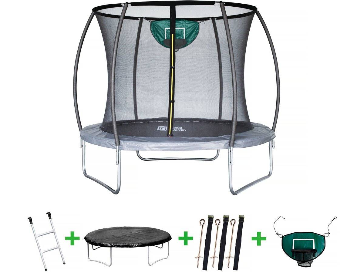 Habitat Et Jardin - Trampoline Avec Filet Intérieur "jumper" - ø 4,88 M - Gris -habitat Et Jardin - Image 1