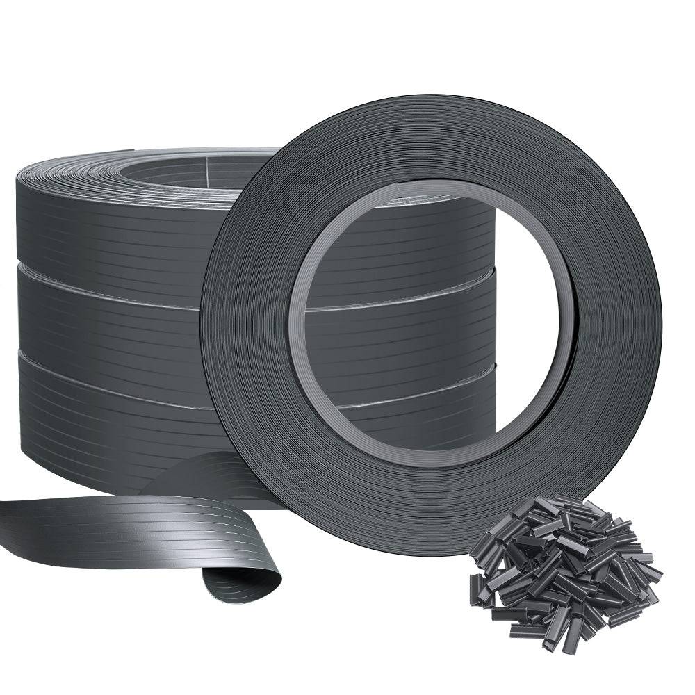 Kit de lamelles occultantes PVC brise vue 300m x 4.7cm avec 600 clips Gris - Image 1