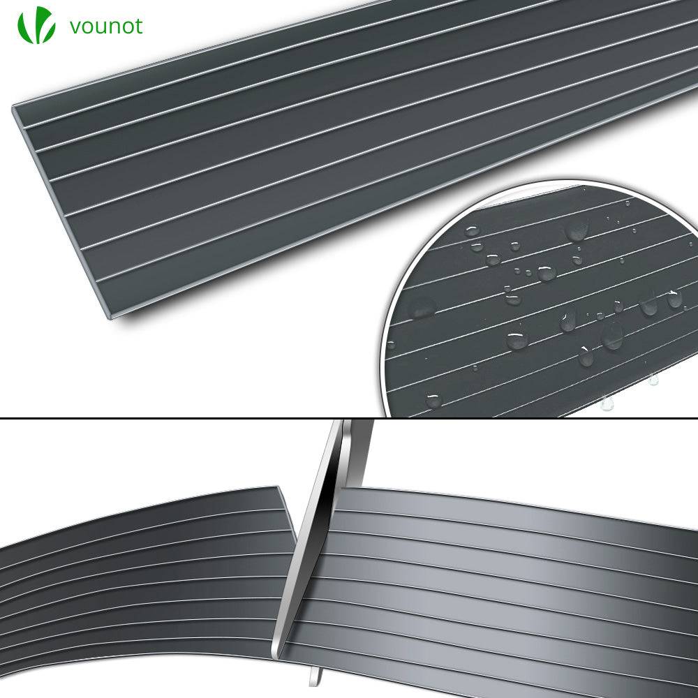 Kit de lamelles occultantes PVC brise vue 300m x 4.7cm avec 600 clips Gris - Image 7