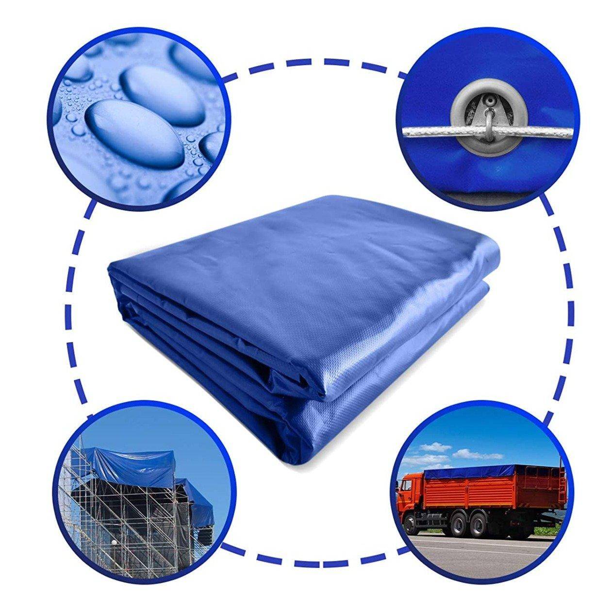 Helloshop26 - Bâche de protection imperméable résistante aux intempéries polyester revêtu de pvc 650 g m² couverture étanche d'extérieur camion meuble de jardin bo - Image 3