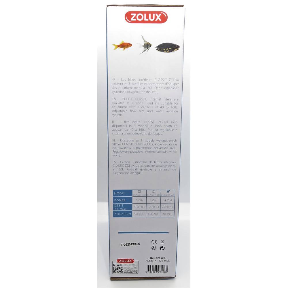 Zolux - Filtration intérieure classic 160 zolux 14 W pour aquarium de 120 à 160 L. - Image 3
