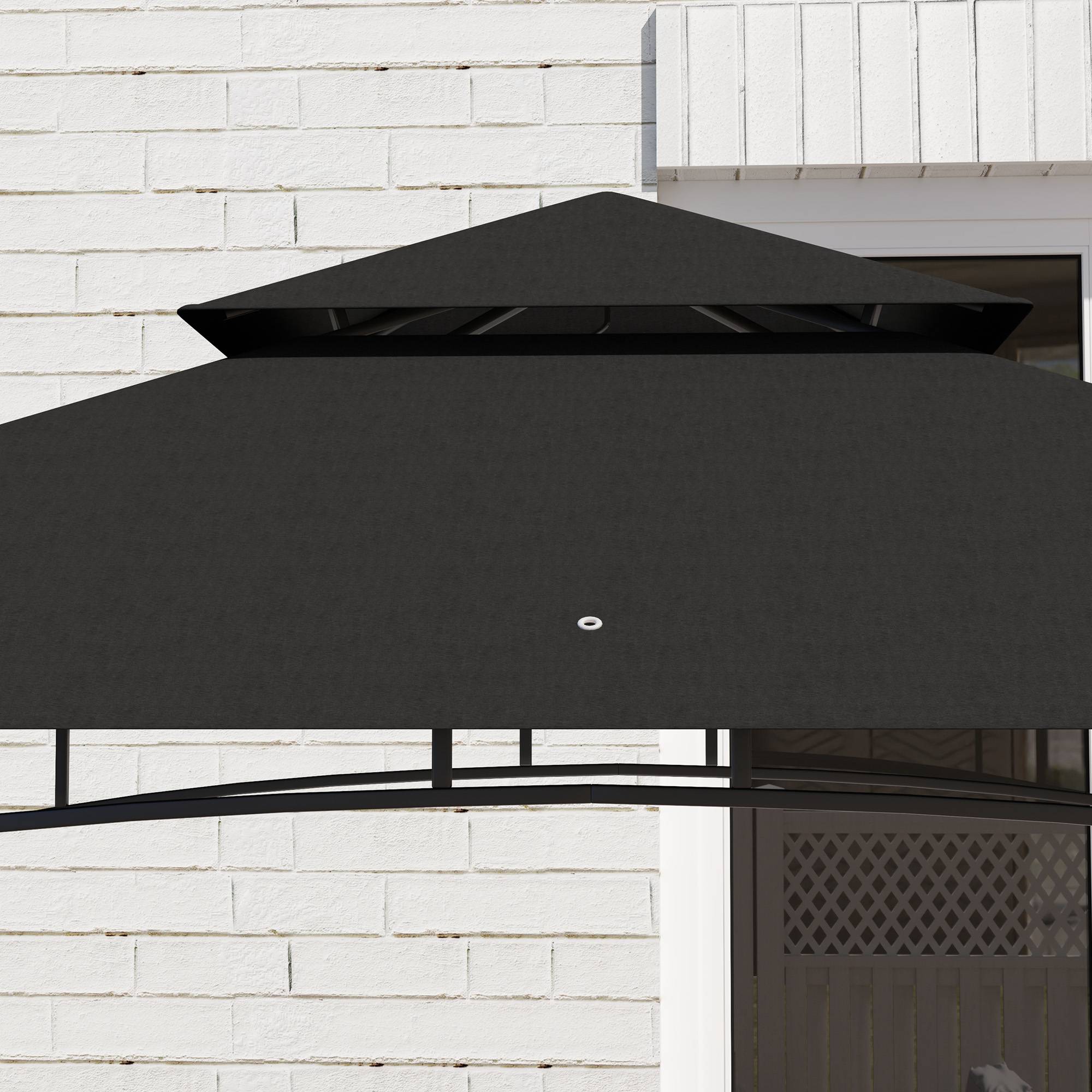 Tonnelle de barbecue auvent de réception pour jardin crochet au plafond étagères paniers 240 x 150 x 257 cm gris foncé - Image 10