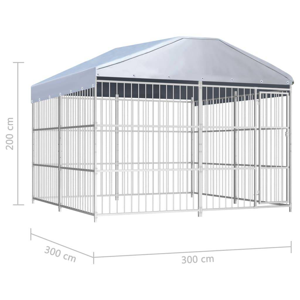 Helloshop26 - Chenil extérieur cage enclos parc animaux chien d'extérieur avec toit pour chiens 300 x 300 x 200 cm - Image 5