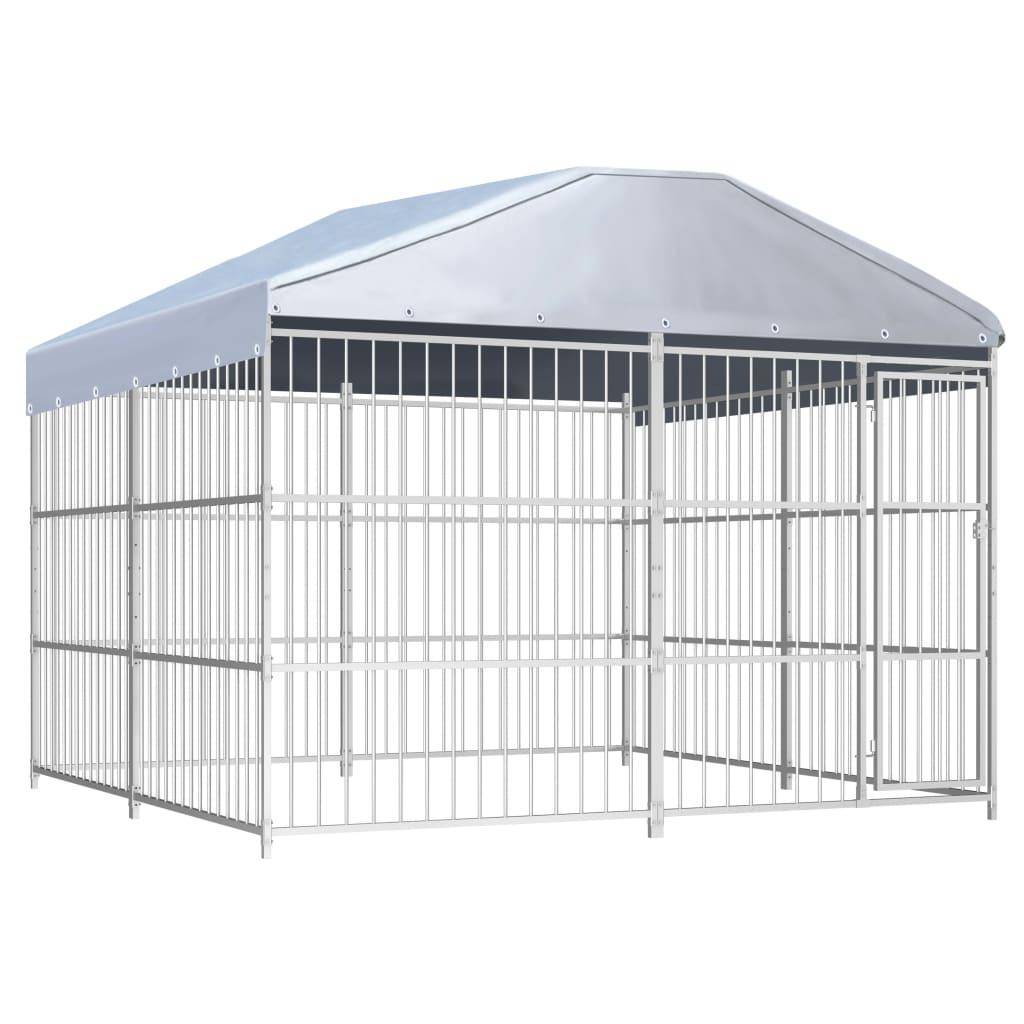 Helloshop26 - Chenil extérieur cage enclos parc animaux chien d'extérieur avec toit pour chiens 300 x 300 x 200 cm - Image 1