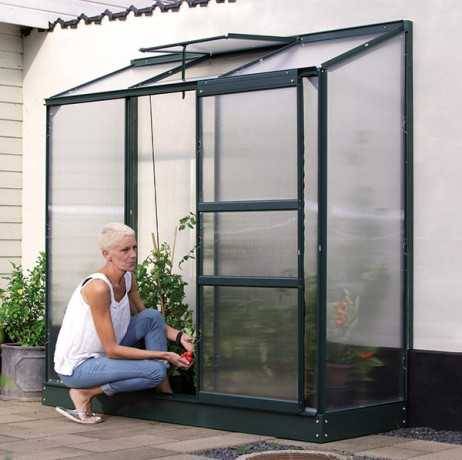 Vitavia - Serre adossée 1,30 m² en polycarbonate 4 mm - IDA 1300, Couleur Vert - Image 3