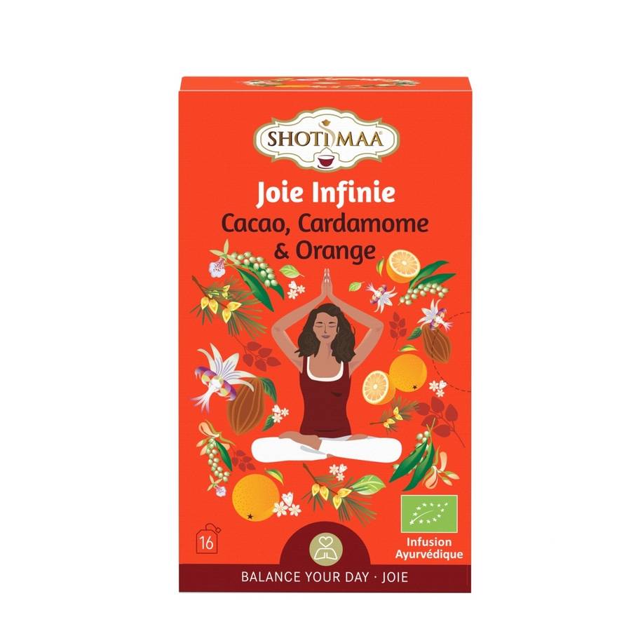 Tisane Bio Joie Harmonie – Infusion Naturelle Réconfortante - Infusion Sans Caféine chaleureuse et gourmande au Cacao, Orange - Image 1
