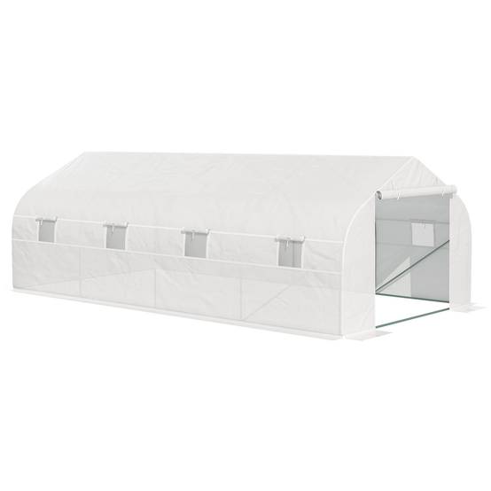 Serre Tunnel de Jardin 18 m² Acier Galvanisé et Bâche PE 8 Fenêtres 6x3x2 m Blanc - ComfortXL Outdoor Living - Image 1