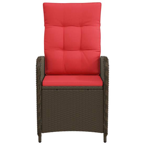 Vidaxl - Chaise de jardin inclinable Marron et rouge polyrotin vidaXL 42027157 - Image 5