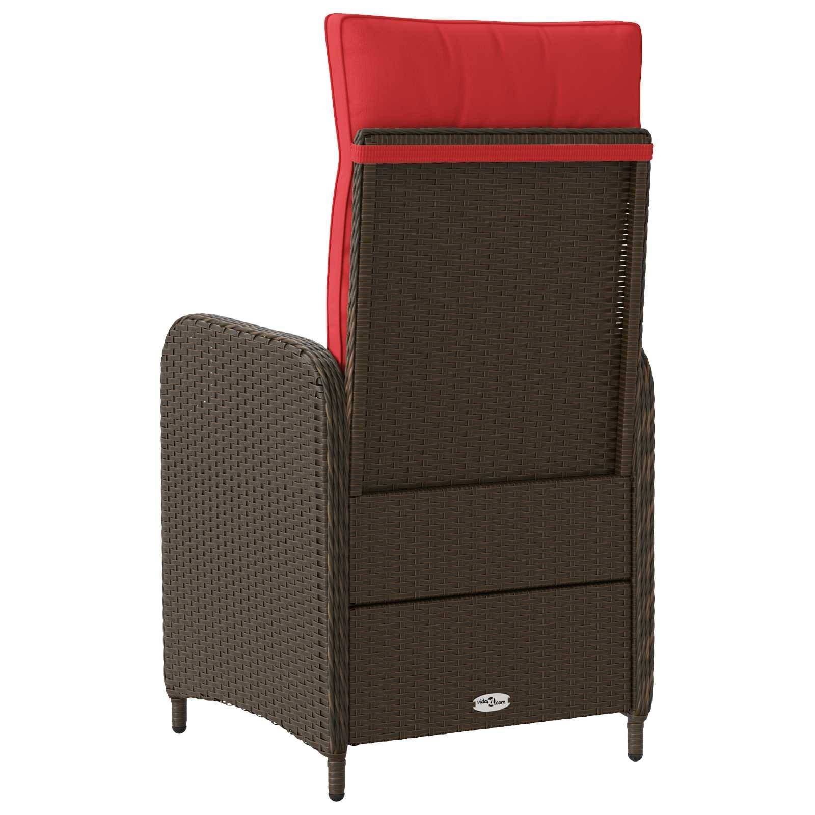 Vidaxl - Chaise de jardin inclinable Marron et rouge polyrotin vidaXL 42027157 - Image 7