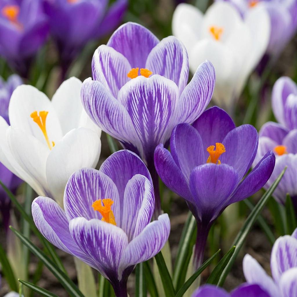 La Green Touch - Crocus bleu et blanc en mélange - 60 bulbes