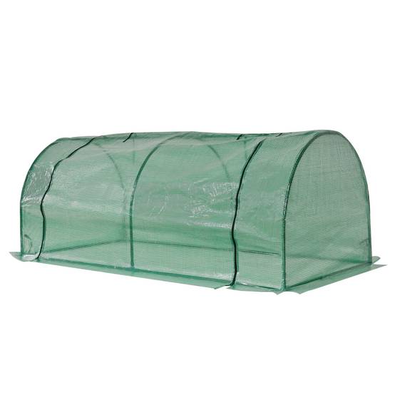 Serre de jardin acier pour plantes protection météo 200x100x80cm vert - ComfortXL Outdoor Living - Image 2
