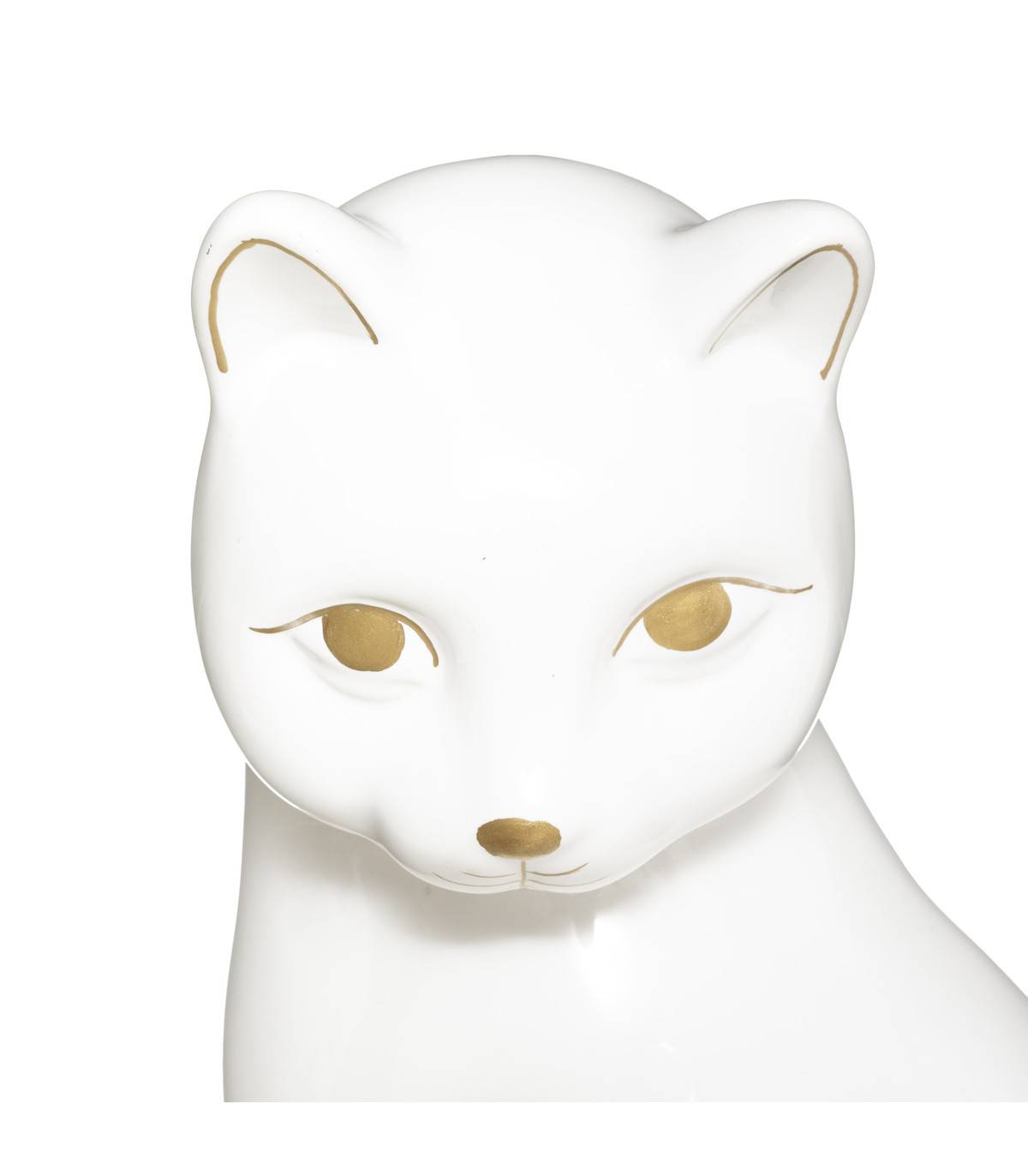 Objet déco Chat blanc en céramique H 26 cm - Image 2