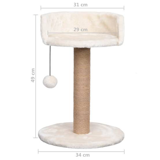 Arbre à chat herbiers marins beige 34 x 34 x 49 cm - PANGIVO - Image 8