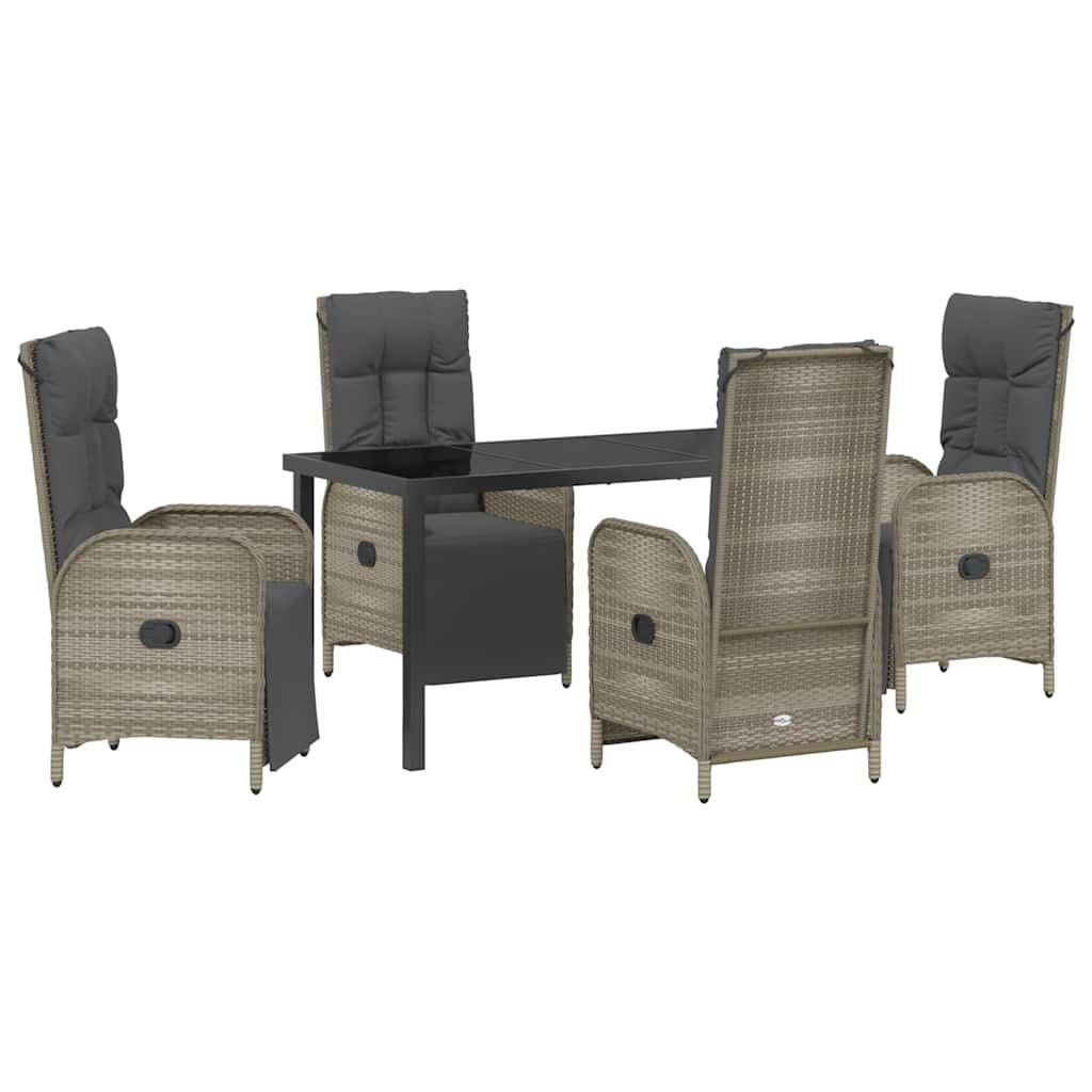 ComfortXL - Salon de jardin 4 places avec chaises inclinables et table en verre Gris – ComfortXL Outdoor Living - Image 2