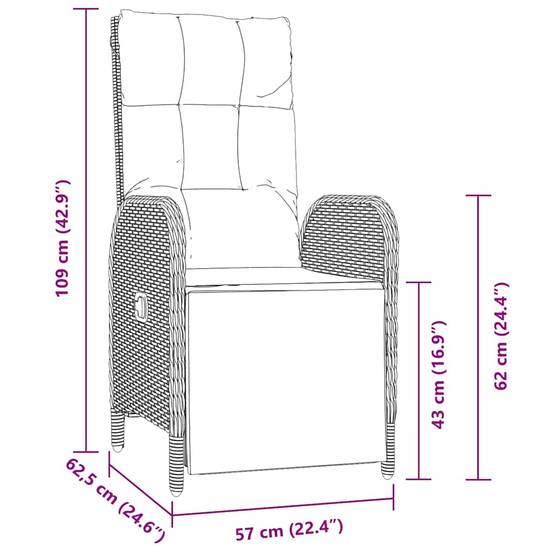 ComfortXL - Salon de jardin 4 places avec chaises inclinables et table en verre Gris – ComfortXL Outdoor Living - Image 8
