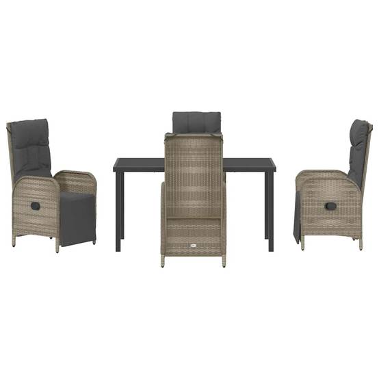 ComfortXL - Salon de jardin 4 places avec chaises inclinables et table en verre Gris – ComfortXL Outdoor Living - Image 7
