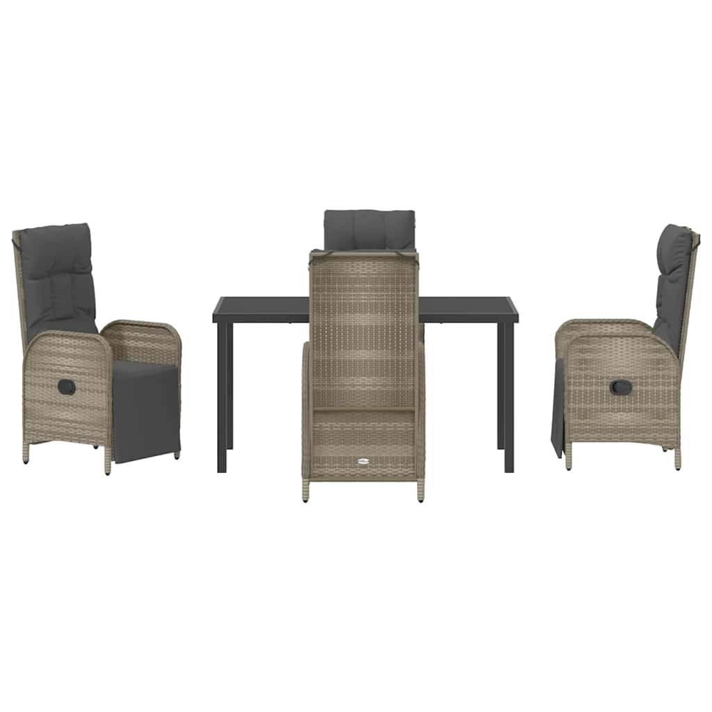 ComfortXL - Salon de jardin 4 places avec chaises inclinables et table en verre Gris – ComfortXL Outdoor Living - Image 7