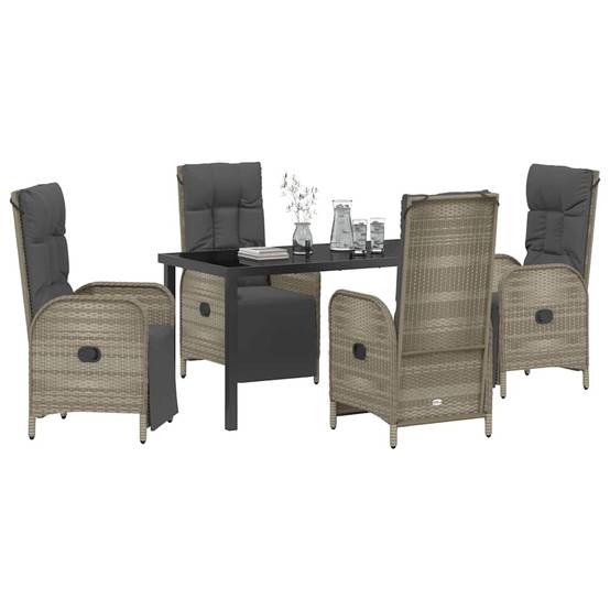 ComfortXL - Salon de jardin 4 places avec chaises inclinables et table en verre Gris – ComfortXL Outdoor Living - Image 3