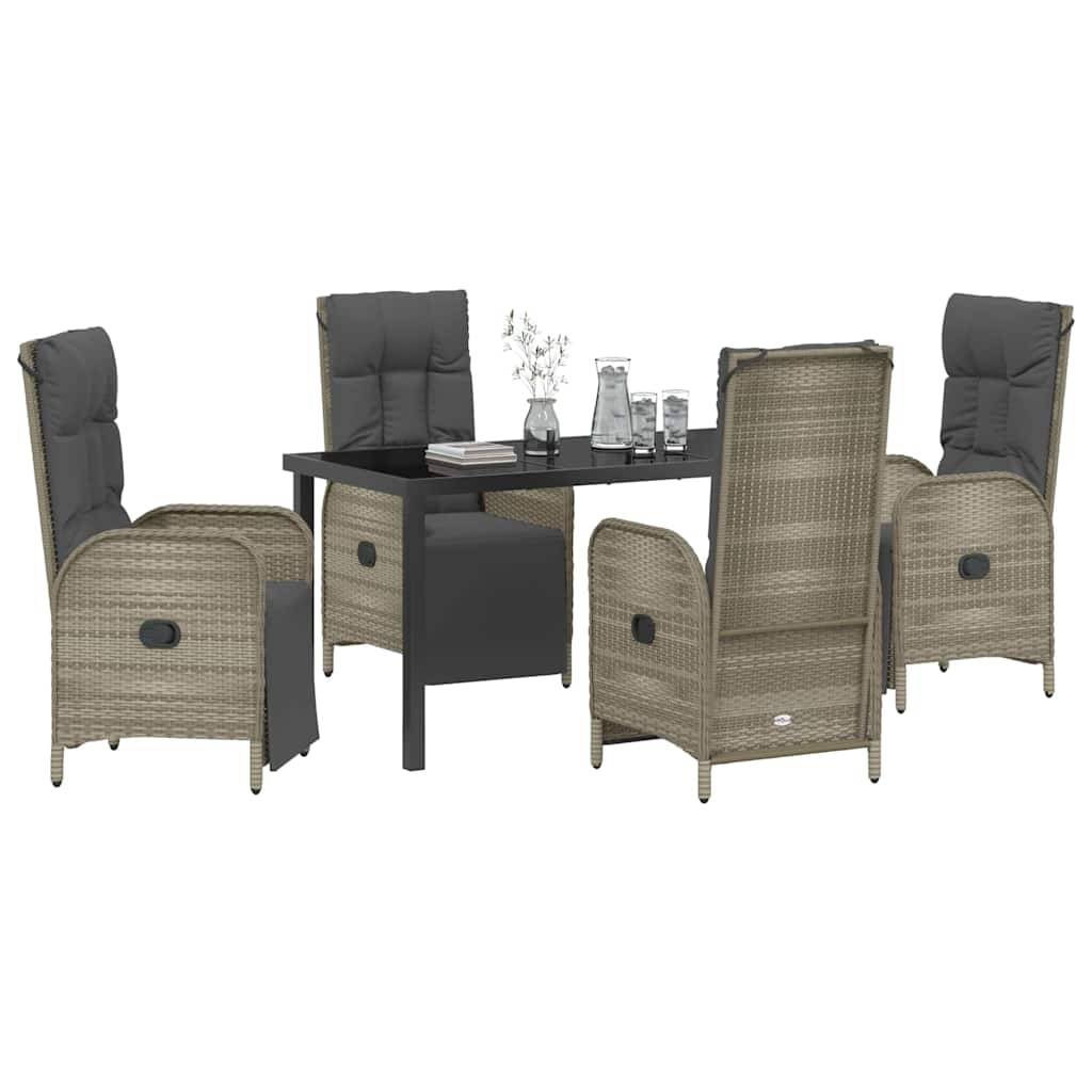 ComfortXL - Salon de jardin 4 places avec chaises inclinables et table en verre Gris – ComfortXL Outdoor Living - Image 3