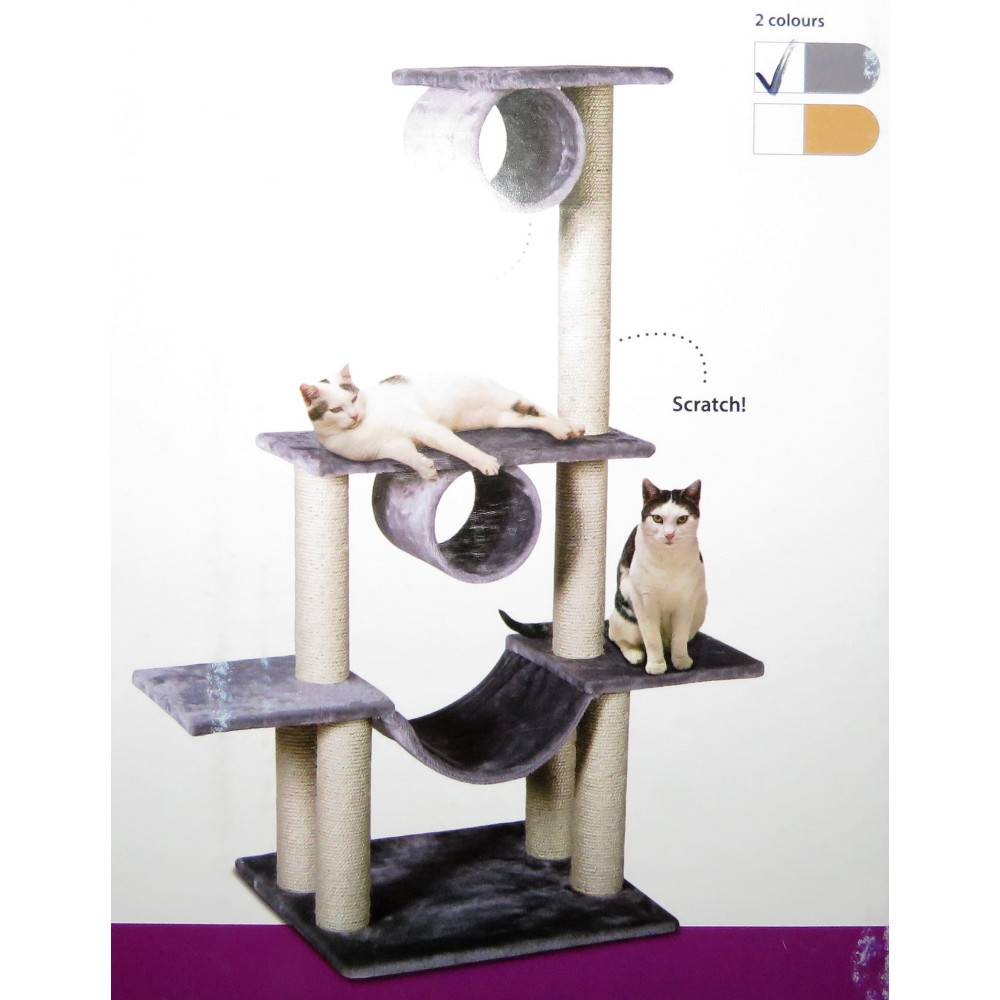 Arbre a chat Amédéo, couleur gris clair,  hauteur 140 cm, pour chat - Image 3