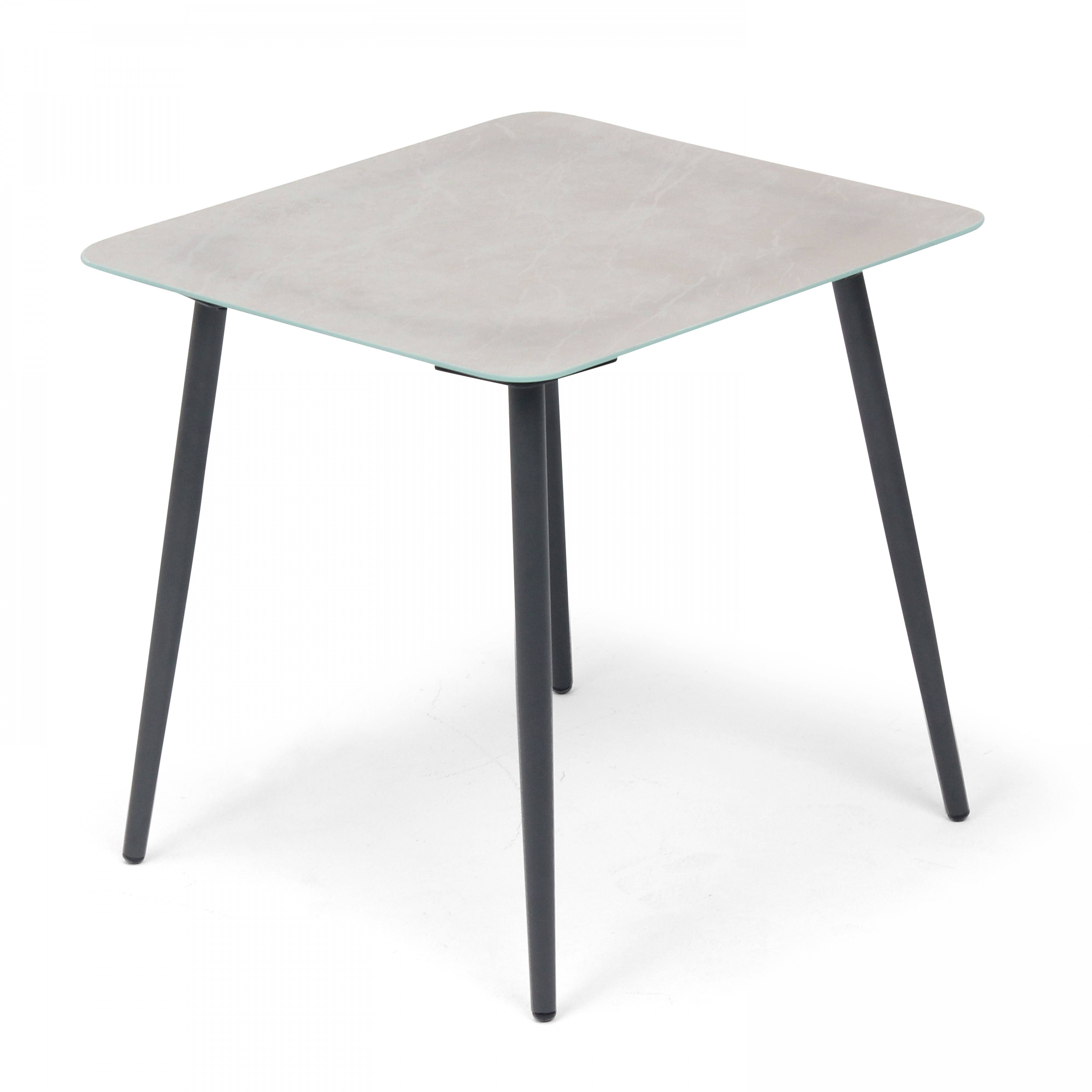 Oviala - Lot de 2 tables basses de jardin en acier gris Costa Rica - Oviala - Image 2