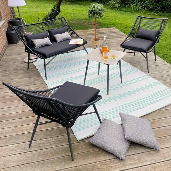Oviala - Lot de 2 tables basses de jardin en acier gris Costa Rica - Oviala - Image 6