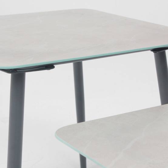 Oviala - Lot de 2 tables basses de jardin en acier gris Costa Rica - Oviala - Image 4
