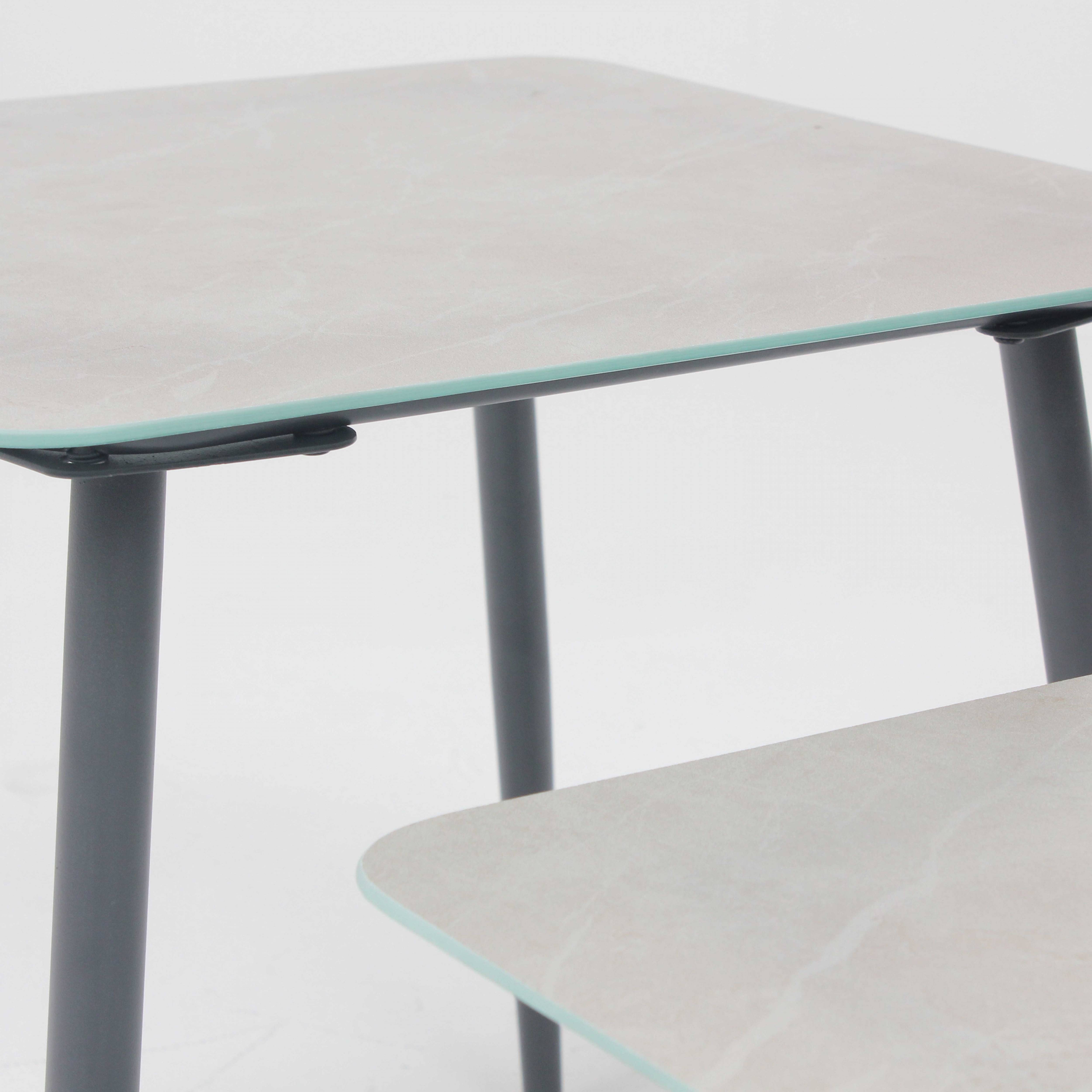 Oviala - Lot de 2 tables basses de jardin en acier gris Costa Rica - Oviala - Image 4