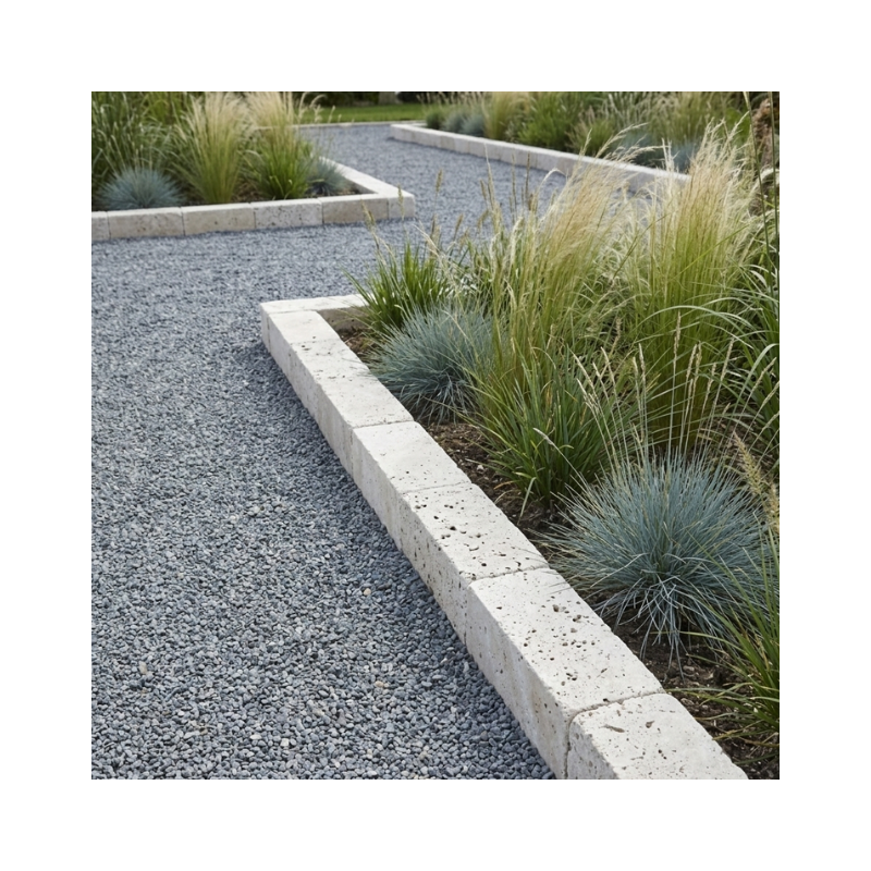 Jardinex - Bordure de jardin travertin 30 x 10 x 10 cm - Beige (Lot de 5) - Jardinex - Image 3
