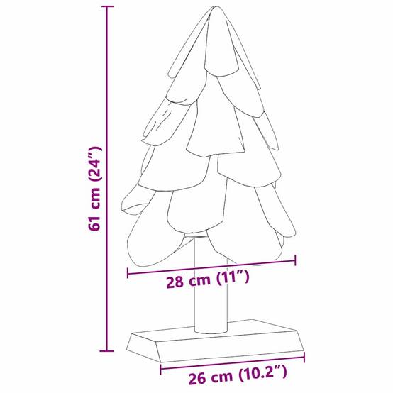 Sapin de Noël rustique en bois de teck massif décoration naturelle 60 cm – ComfortXL Outdoor Living - Image 8