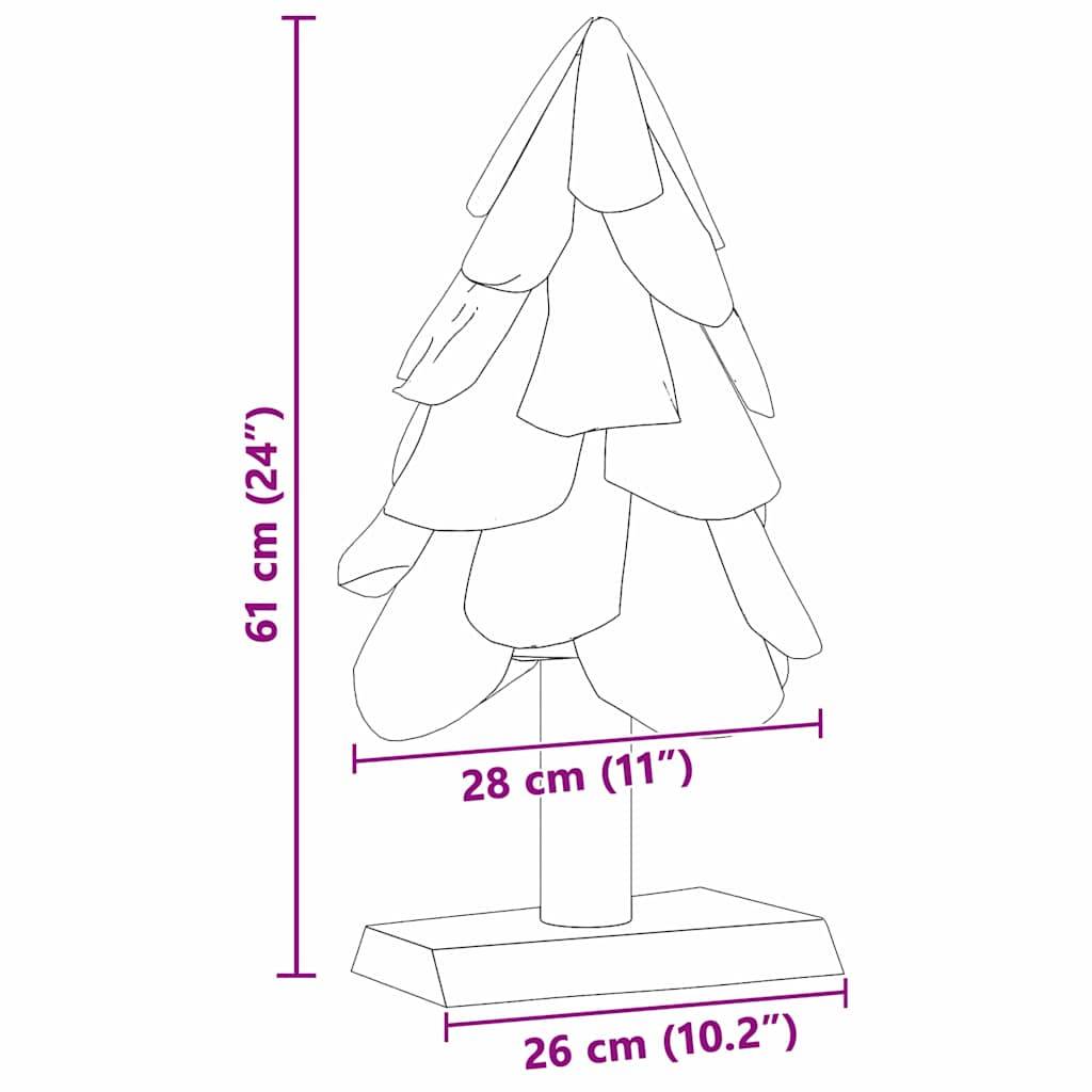 Sapin de Noël rustique en bois de teck massif décoration naturelle 60 cm – ComfortXL Outdoor Living - Image 8