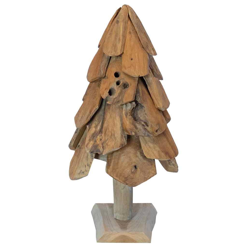 Sapin de Noël rustique en bois de teck massif décoration naturelle 60 cm – ComfortXL Outdoor Living - Image 5