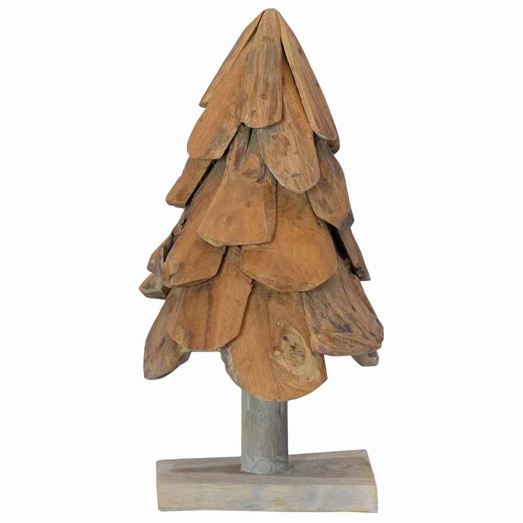 Sapin de Noël rustique en bois de teck massif décoration naturelle 60 cm – ComfortXL Outdoor Living - Image 4