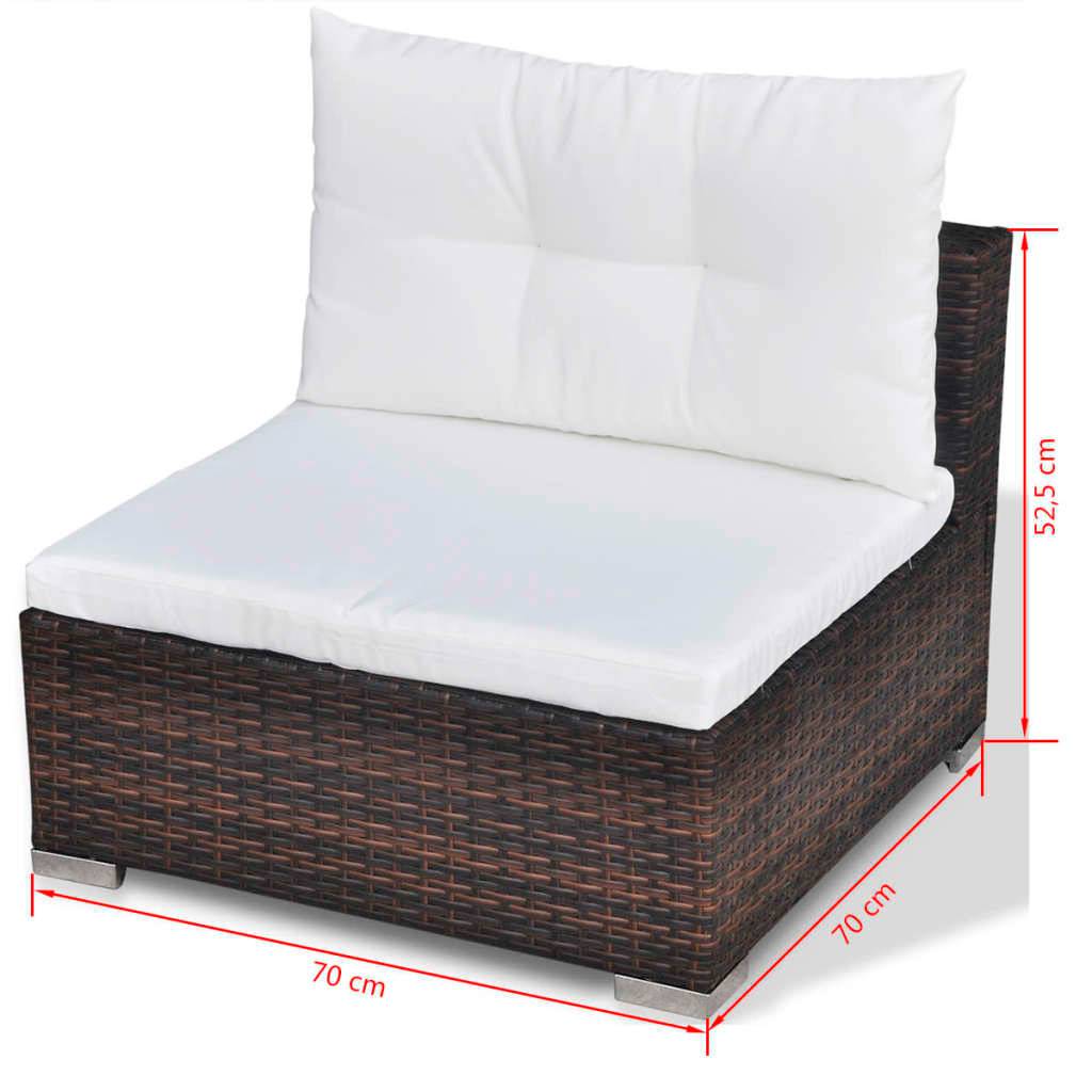 Vidaxl - Salon de jardin avec coussins 5 pcs Résine tressée Marron vidaXL 41871 - Image 3