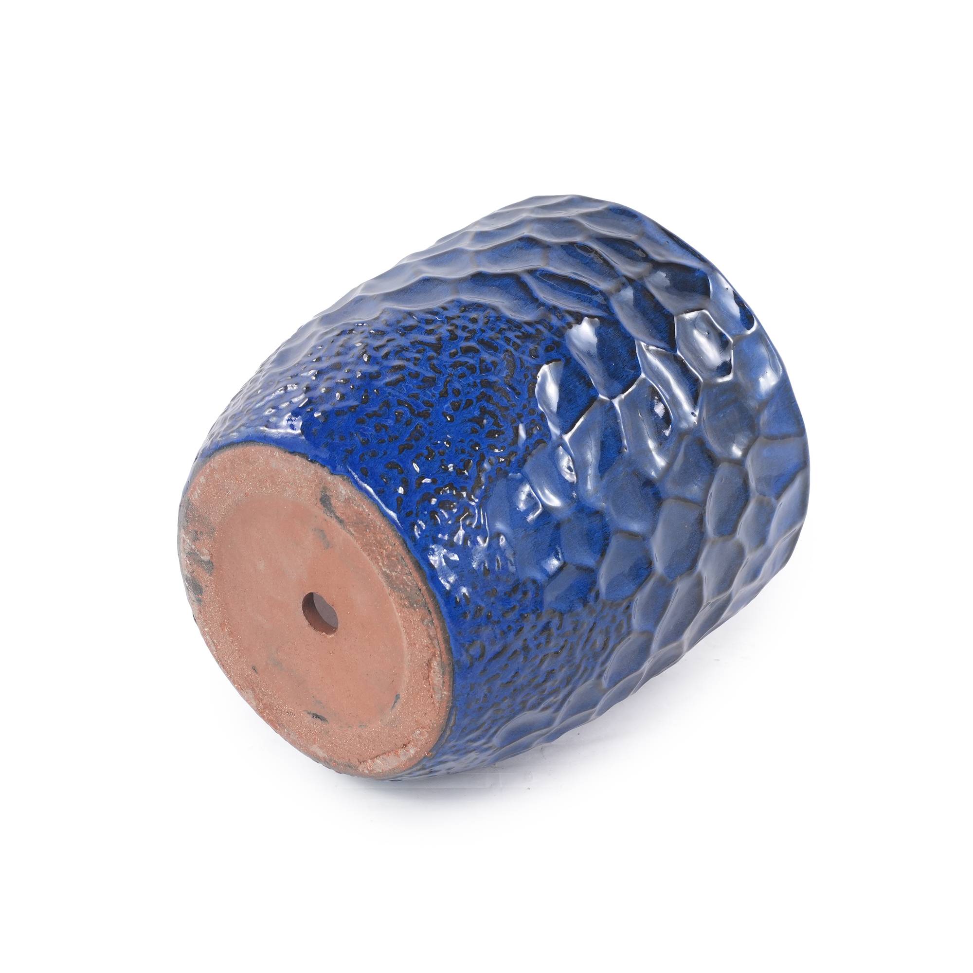 ComfortXL - Grand pot de fleurs céramique Ø38 cm bleu marine intérieur jardin drainage - ComfortXL Outdoor Living - Image 5
