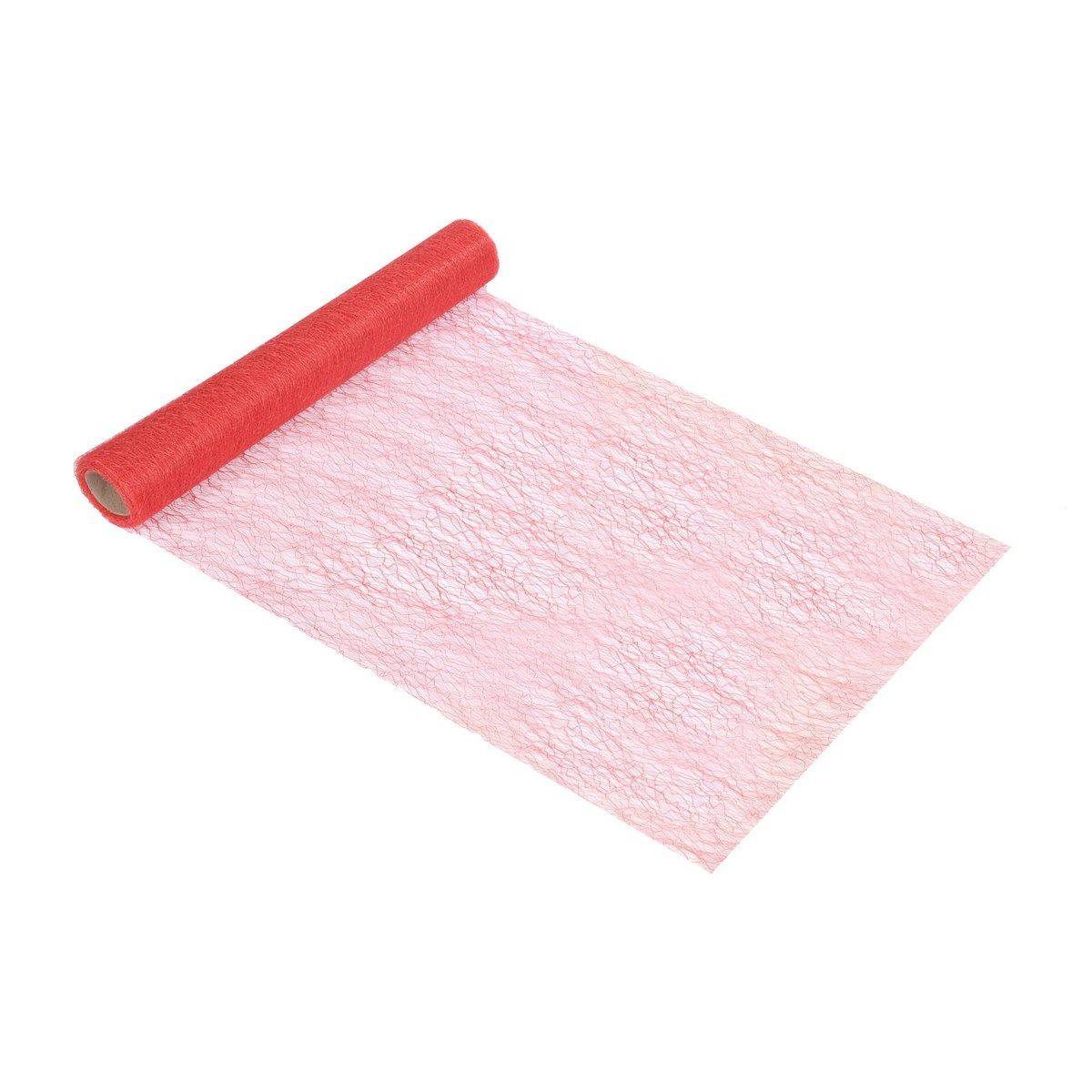 Chemin de Table Jetable "Effet Maille" 30cmx5m Rouge
