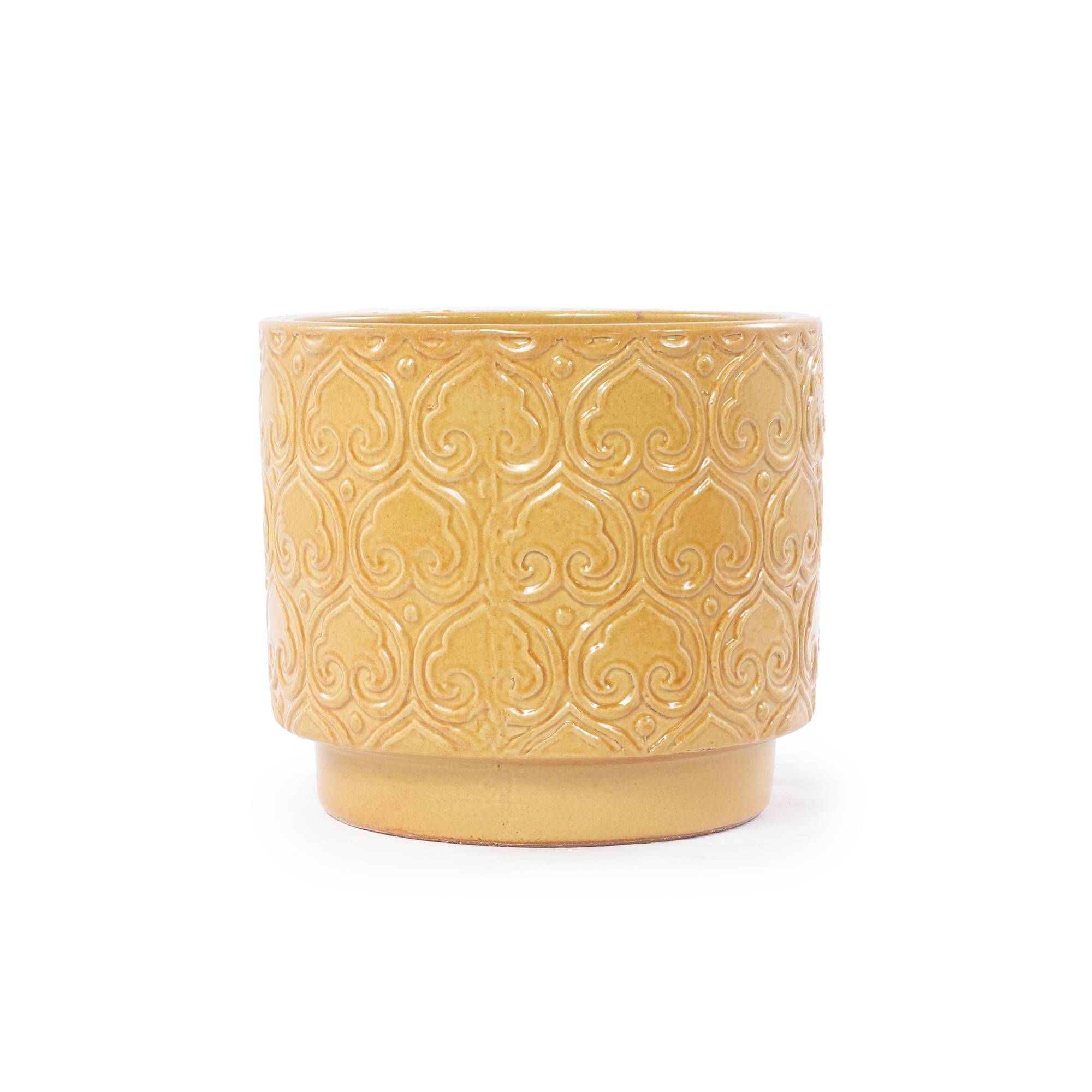 ComfortXL - Mini pot de fleurs en céramique Ø19 cm jaune chaud pour herbes et succulentes - ComfortXL Outdoor Living - Image 8