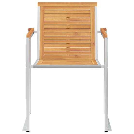 Vidaxl - Chaises de jardin avec coussins lot de 2 Teck solide et acier vidaXL 3061526 - Image 6