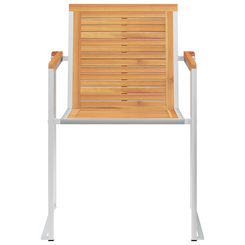 Vidaxl - Chaises de jardin avec coussins lot de 2 Teck solide et acier vidaXL 3061526 - Image 6