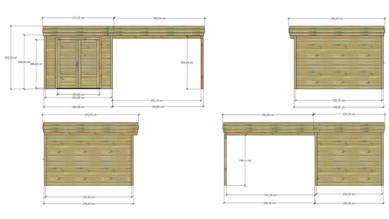 Sans Marque - ABRI DE JARDIN bois  autoclave 27mm - 6,14x3,44m / 21m2 - Bac acier - Abri Français - Image 4