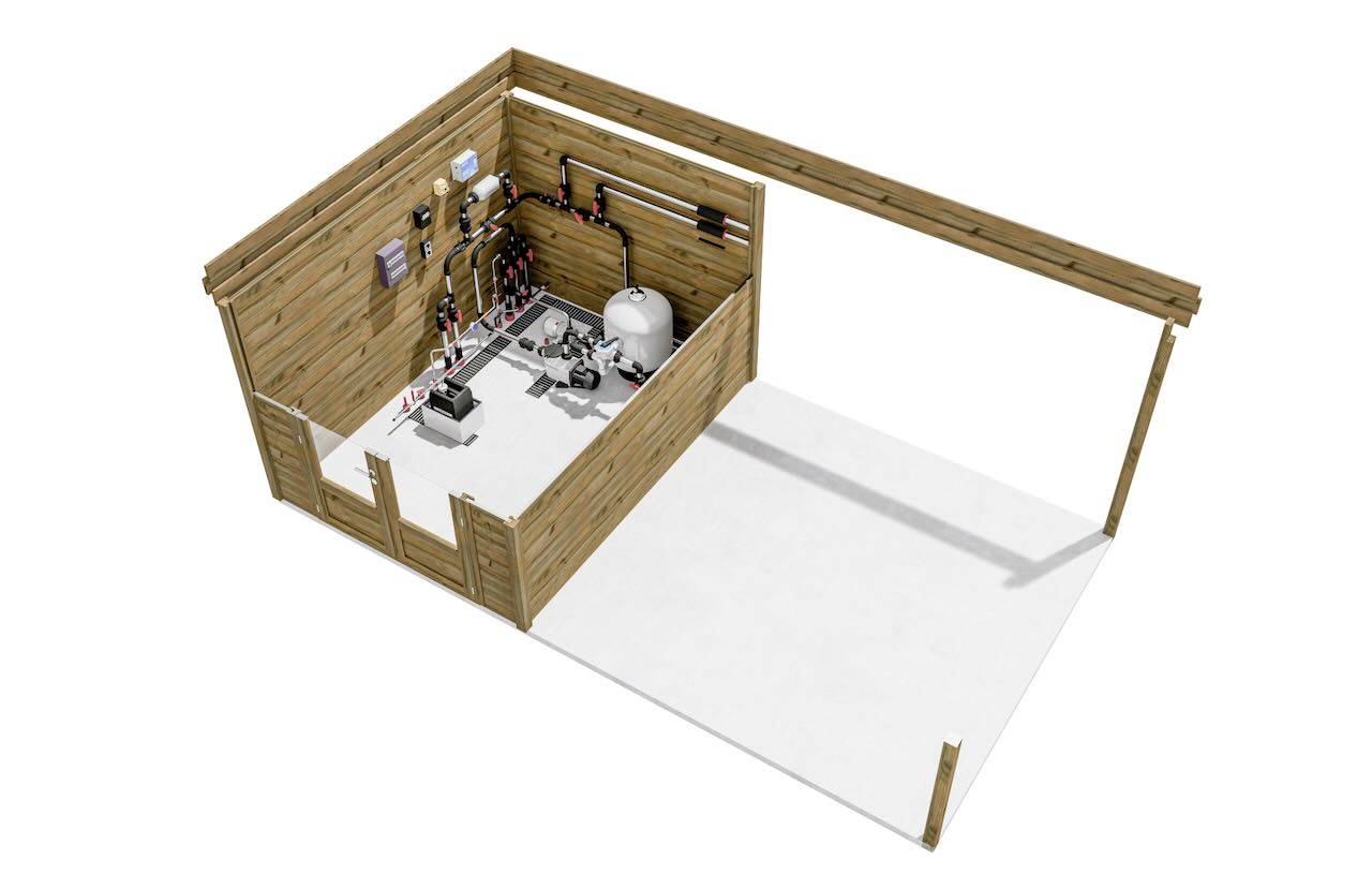 Sans Marque - ABRI DE JARDIN bois  autoclave 27mm - 6,14x3,44m / 21m2 - Bac acier - Abri Français - Image 5