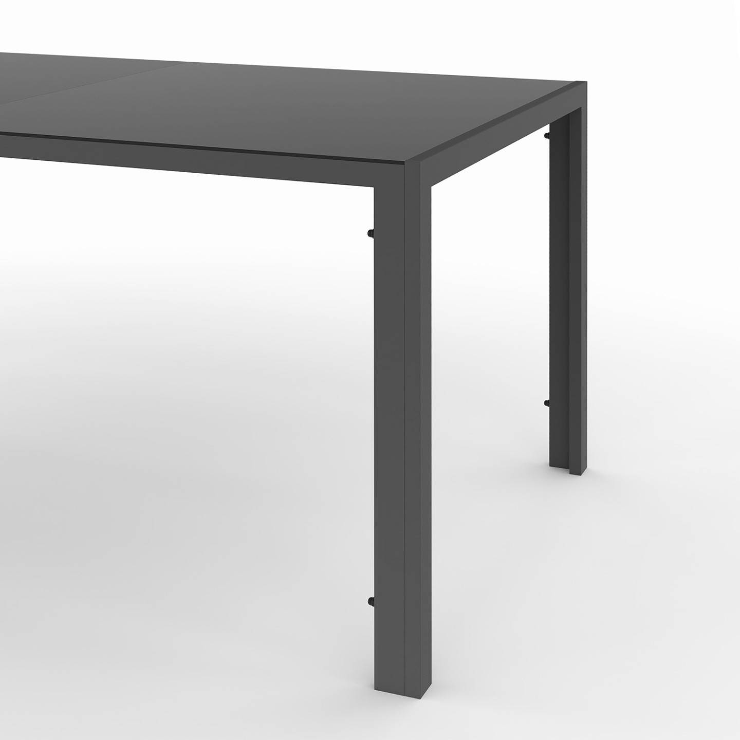 Salon de jardin MADRID table 150 CM et 6 chaises empilables gris anthracite - Image 7