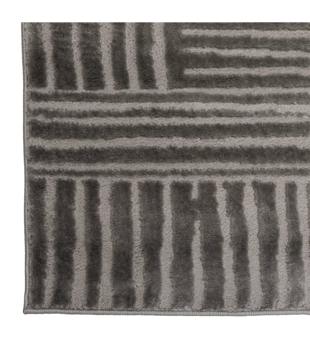 Tapis décoratif Gris clair et Gris foncé en relief 160 x 235 cm - Image 2