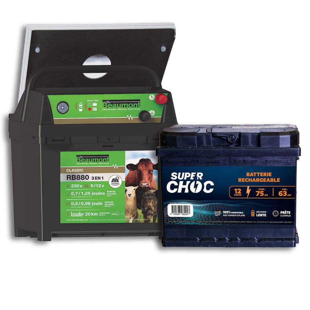 Poste mixte RB880 panneau solaire et batterie 12 V 75 Ah - Image 1